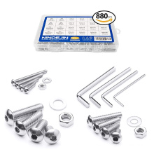 SS304 Stainless Steel Storage Boxes Bolts Nuts Screws M2 M3 M4 M5 Furniture Hex Socket Head Cap Bolts Nuts Washers